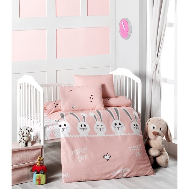 Lenjerie pat multicolora din bumbac Bunny The Home Collection