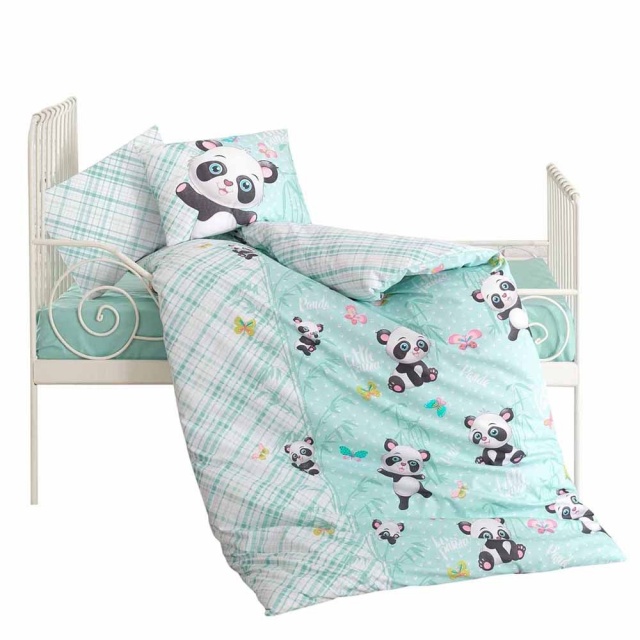 Lenjerie pat multicolora din bumbac Panda The Home Collection
