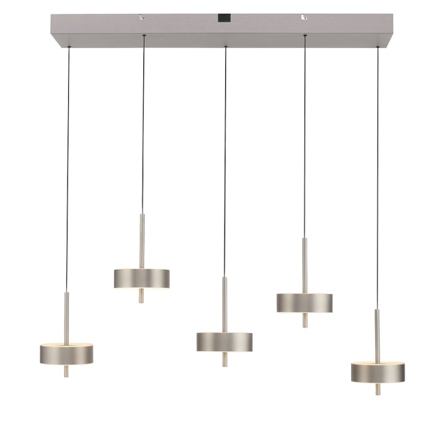 Lustra argintie din metal cu 5 LED-uri Rotate Zuma Line