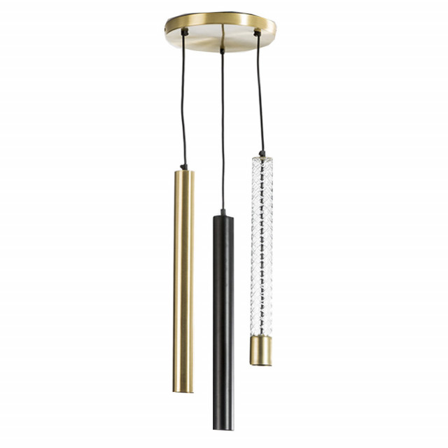 Lustra multicolora din metal cu 3 becuri Lizzie Thai Natura