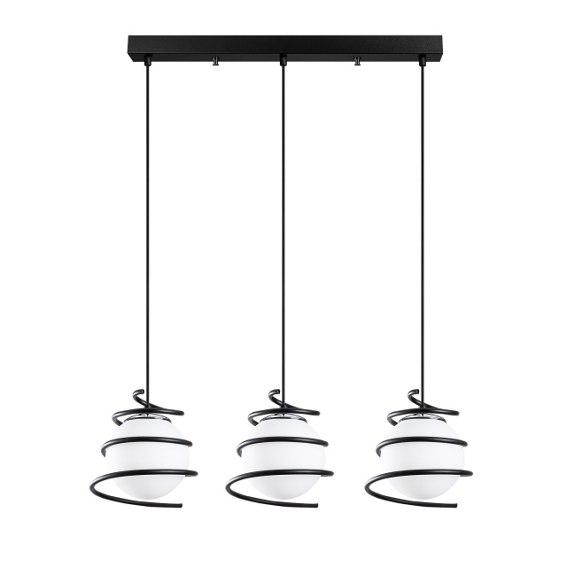 Lustra neagra/alba din metal cu 3 becuri Elegance Line The Home Collection