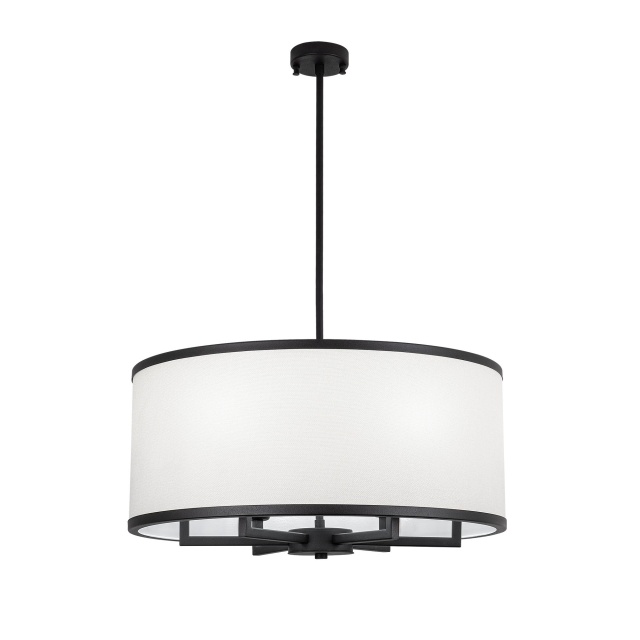 Lustra neagra/alba din metal cu 6 becuri Way The Home Collection