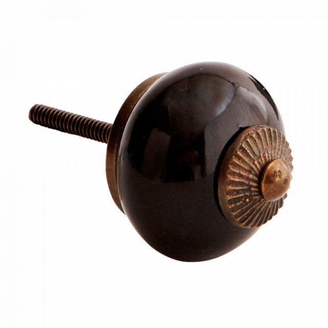 Maner negru din ceramica 4 cm Osak Madam Stoltz