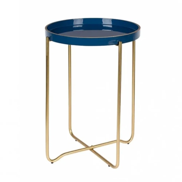 Masa aurie/albastra din metal 42 cm Celina Drak Blue The Home Collection