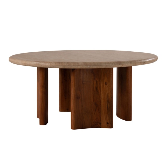 Masa de cafea maro din lemn 80 cm Cleo Besolux