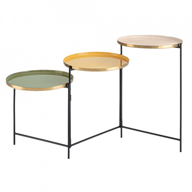 Masa de cafea multicolora din otel 38x112 cm Amrita Bizzotto