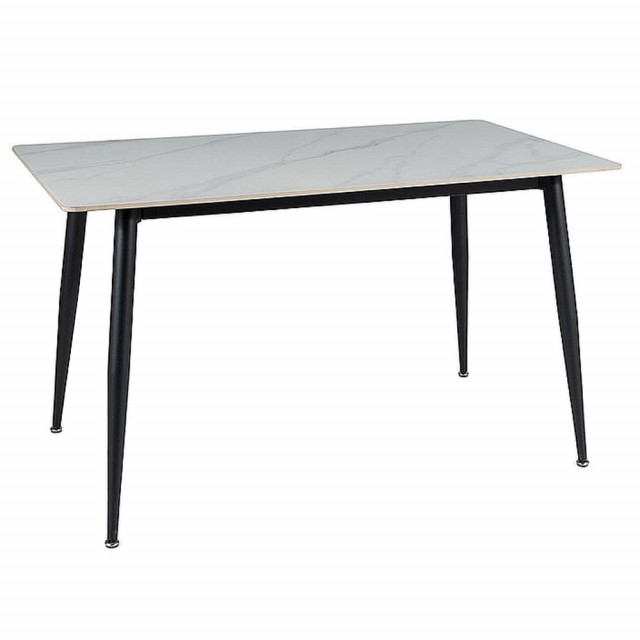 Masa dining alba/neagra din metal 70x130 cm Rion The Home Collection