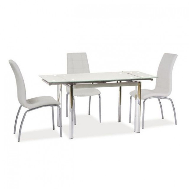Masa dining extensibila alba din metal 70x100(150) cm Etienne The Home Collection