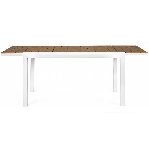 Masa dining extensibila maro/alba din lemn si aluminiu pentru exterior 90x140(200) cm Elias Bizzotto