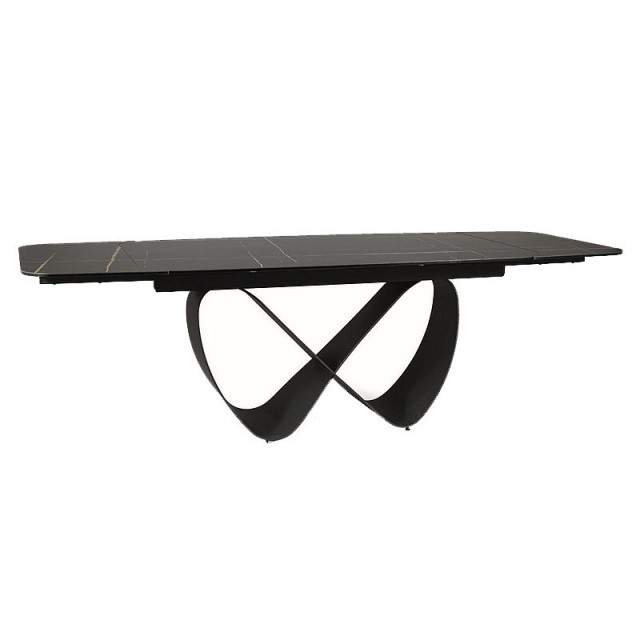 Masa dining extensibila neagra din metal 95x160(240) cm Infinity The Home Collection