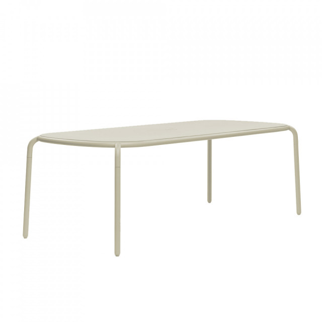 Masa dining exterior bej nisipiu din aluminiu 100x220 cm Toni Tablo Fatboy