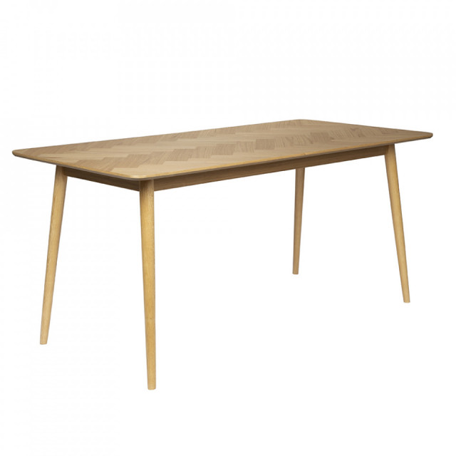 Masa dining maro din lemn de stejar si MDF 80x160 cm Fabio The Home Collection