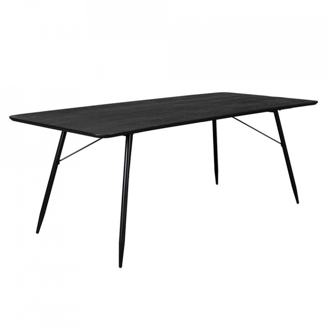 Masa dining neagra din lemn 90x180 cm Roger Dutchbone