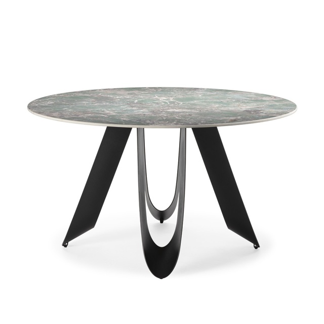 Masa dining verde/neagra din ceramica 135 cm Aila The Home Collection