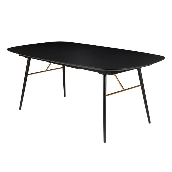 Masa extensibila neagra din lemn si metal 105x180(230) cm Vero Zago
