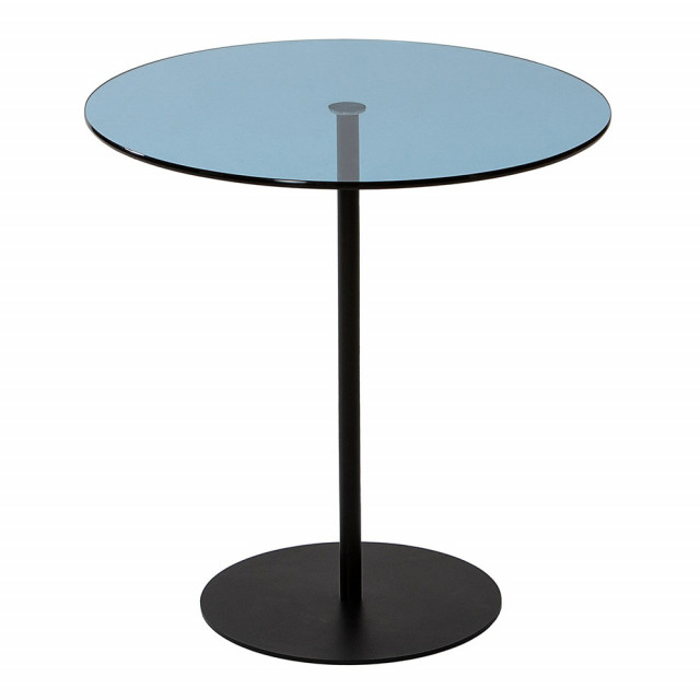 Masa laterala albastra/neagra din sticla 50 cm Chill The Home Collection