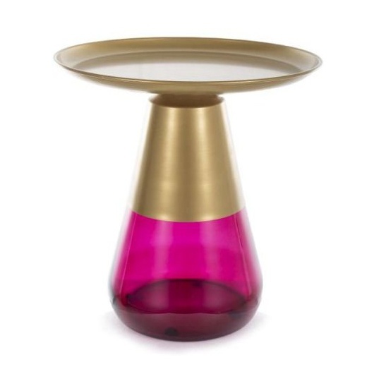 Masa laterala aurie/mov din metal 50 cm Tiffany The Home Collection