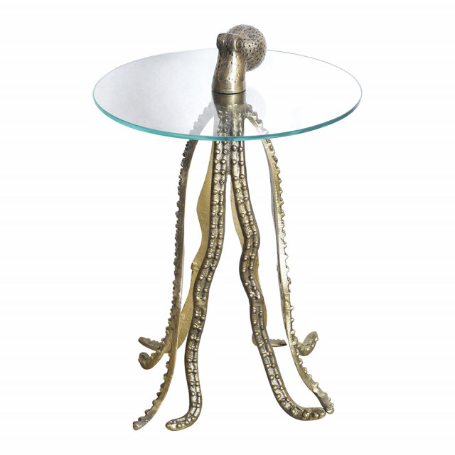 Masa laterala maro alama din metal 45 cm Octopus The Home Collection