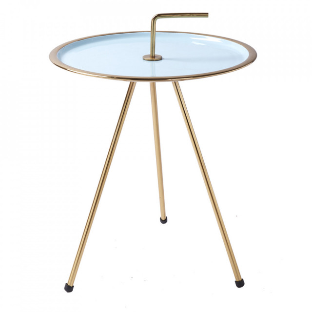 Masa laterala turcoaz/aurie din metal 42 cm Simply Clever The Home Collection