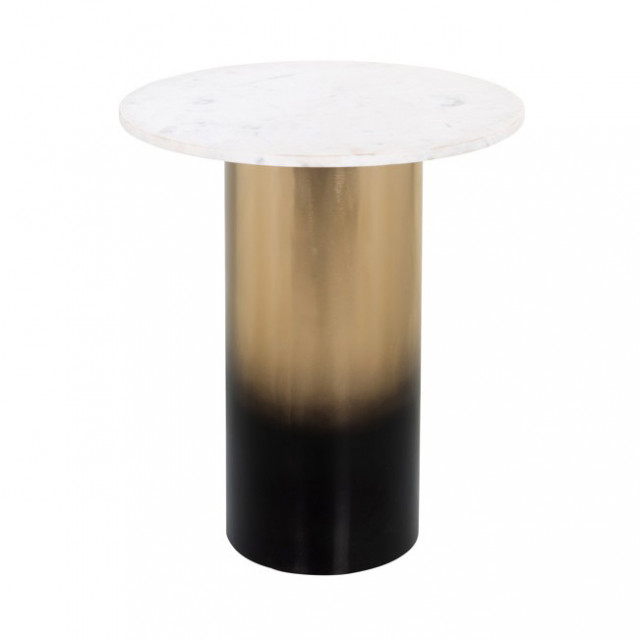 Masuta alba/aurie din marmura si fier 51 cm Alfie Richmond Interiors