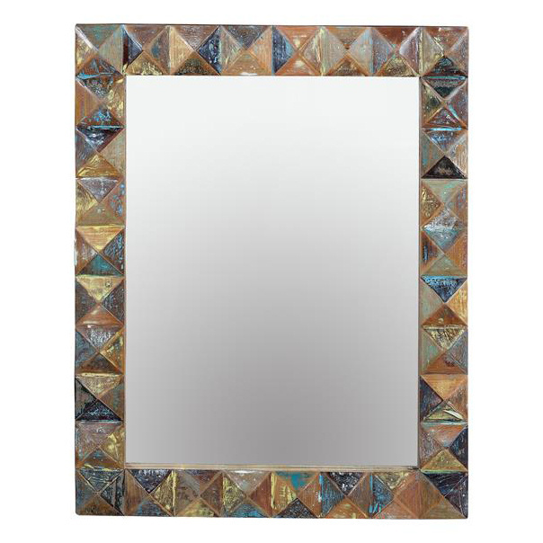 Oglinda dreptunghiulara din lemn 80x100 cm Recycled Diamond Giner y Colomer