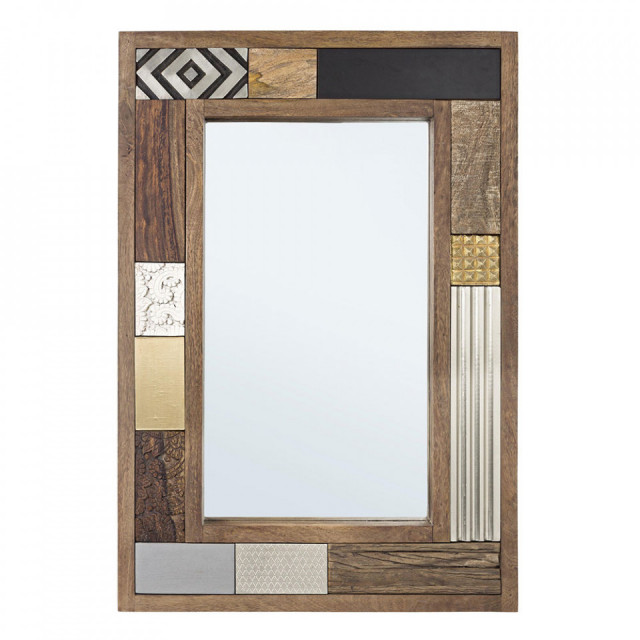 Oglinda dreptunghiulara maro din lemn 70x100 cm Dhaval Bizzotto