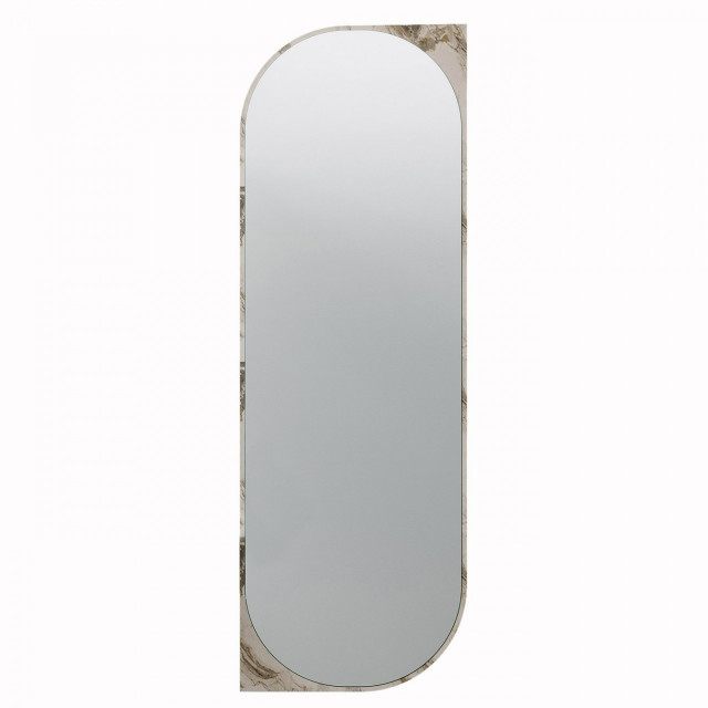Oglinda ovala crem din lemn 52x152 cm Livi The Home Collection