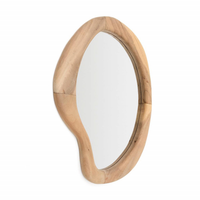 Oglinda ovala maro din lemn 44x68 cm Selem Kave Home