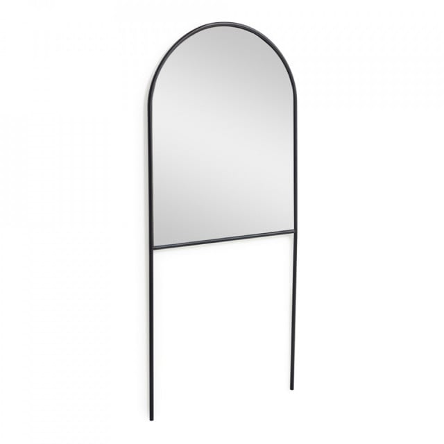 Oglinda ovala neagra din lemn si metal 70x161 cm Nazara Kave Home