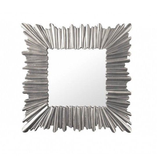 Oglinda patrata argintie din lemn 96x96 cm Venice The Home Collection