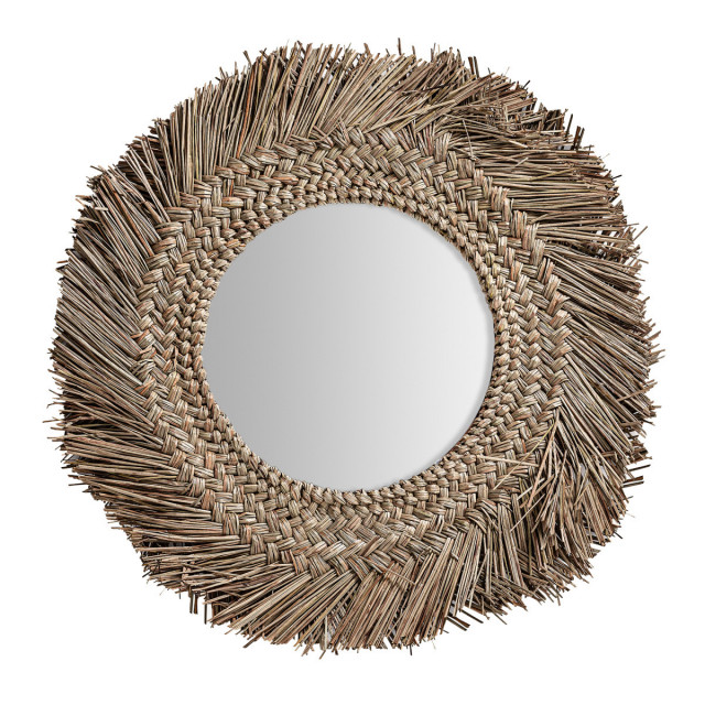 Oglinda rotunda maro din fibre naturale 70 cm Desouk Vical Home