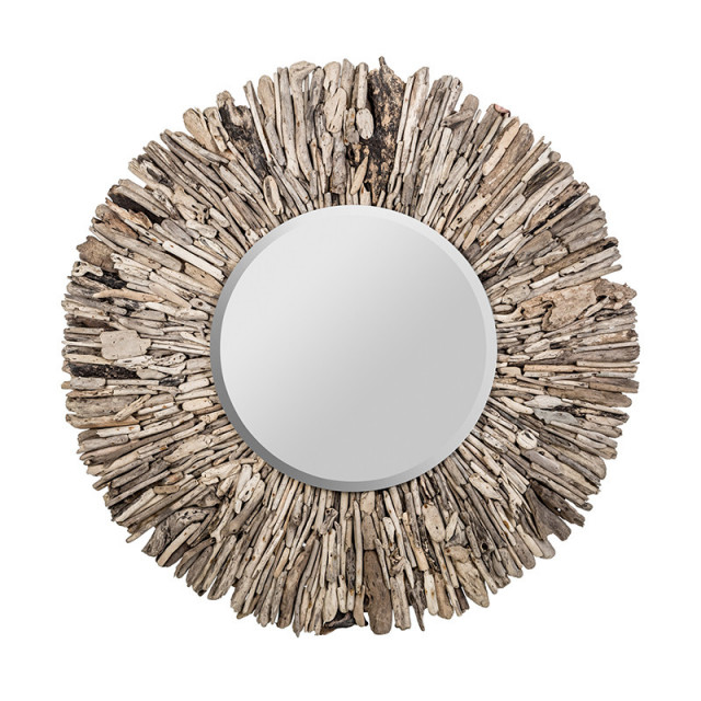 Oglinda rotunda maro din lemn 121 cm Vera Vical Home