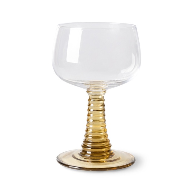 Pahar de vin verde/transparent din sticla 250 ml Swirl HKliving