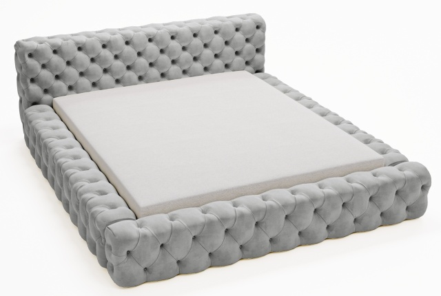 Pat gri cenusiu din catifea 160x200 cm Zonan FURPOL