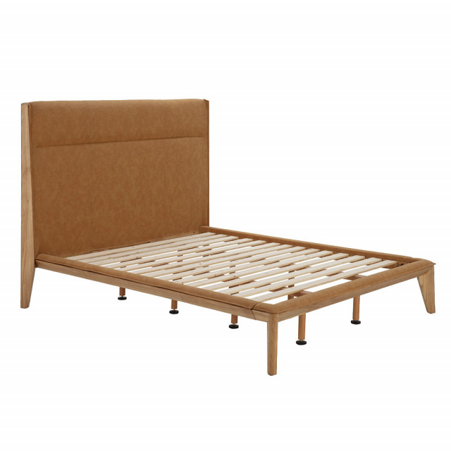 Pat maro camel din piele ecologica 150x190 cm Brink Thai Natura