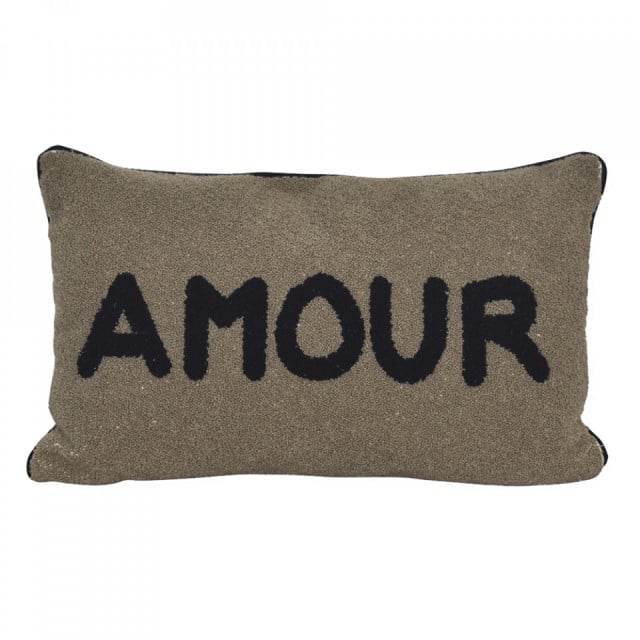 Perna dreptunghiulara maro/neagra din fibre 30x50 cm Amour The Home Collection