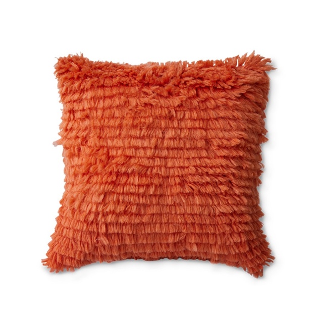 Perna patrata portocaliu inchis din fibre naturale 50x50 cm Fluffy HKliving
