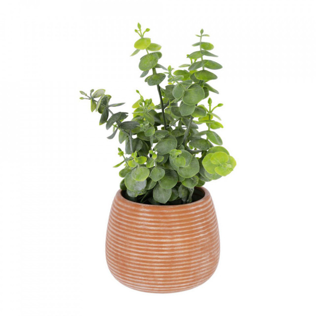 Planta artificiala cu ghiveci din ceramica 25 cm Eucalyptus Kave Home