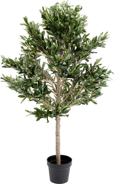 Planta artificiala cu ghiveci verde din fibre sintetice 120 cm Olive Tree Kare