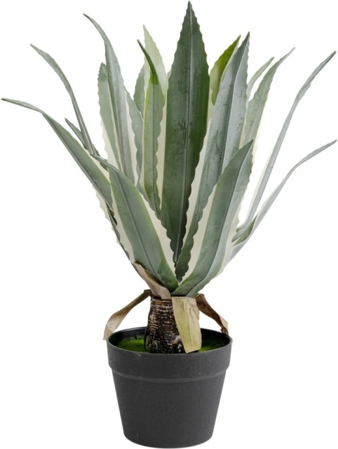 Planta artificiala cu ghiveci verde din plastic 50 cm Agave Kare