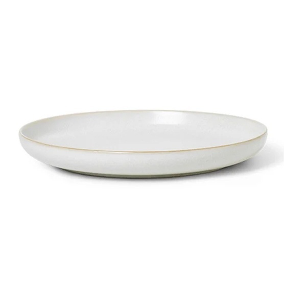 Platou alba antic din ceramica 26 cm Sekki Ferm Living