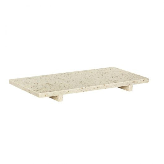Platou decorativ bej din ciment 20x40 cm Stone Hubsch