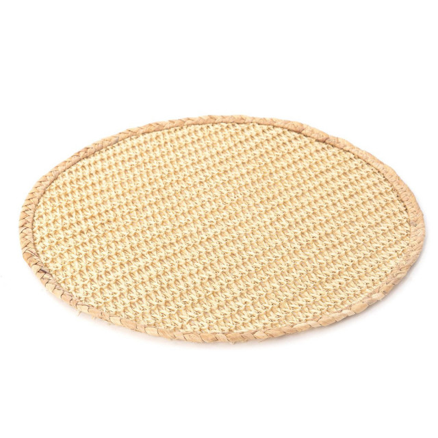 Protectie masa rotunda bej din hartie si iarba 38cm Danuse Homla