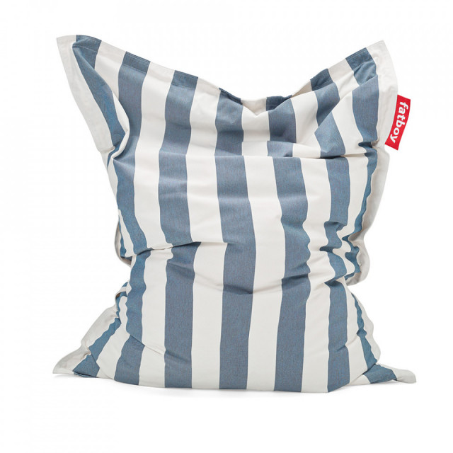 Puf dreptunghiular exterior albastru/alb din textil 134x180 cm Original Fatboy