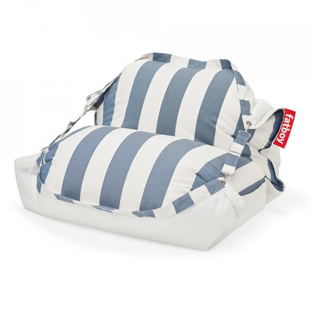 Puf exterior albastru/alb din olefina 134x180 cm Original Floatzac Fatboy