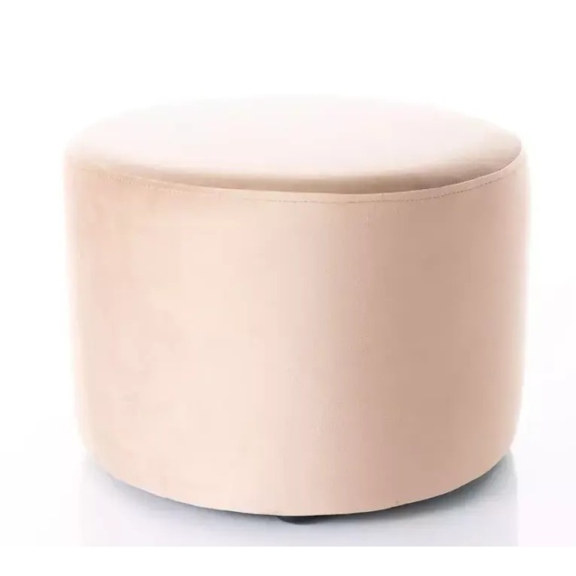 Puf rotund bej din catifea 43 cm Doti A The Home Collection