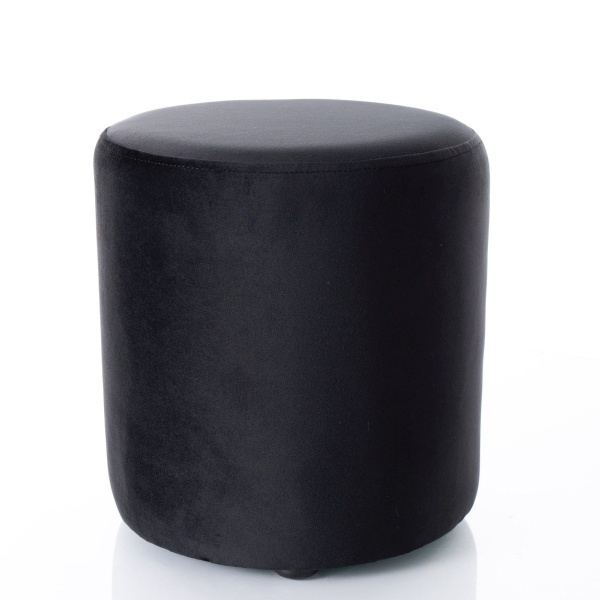 Puf rotund negru din catifea 33 cm Doti C The Home Collection