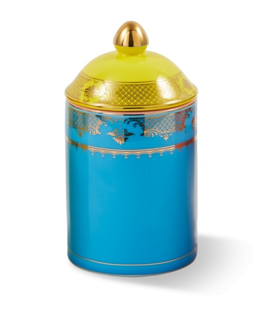 Recipient cu capac albastru/galben din ceramica 11x20 cm Grandpa Pols Potten