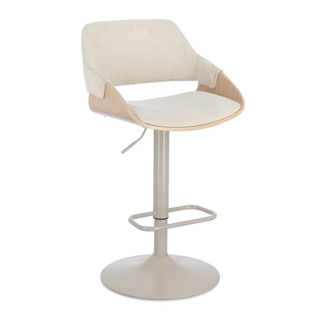 Scaun bar ajustabil crem din textil Roxanne Bizzotto