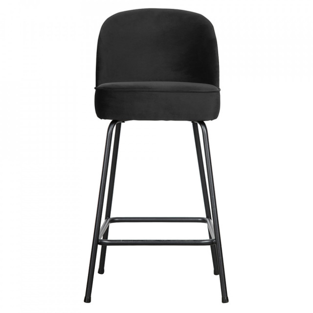 Scaun bar negru din catifea Vogue Woood